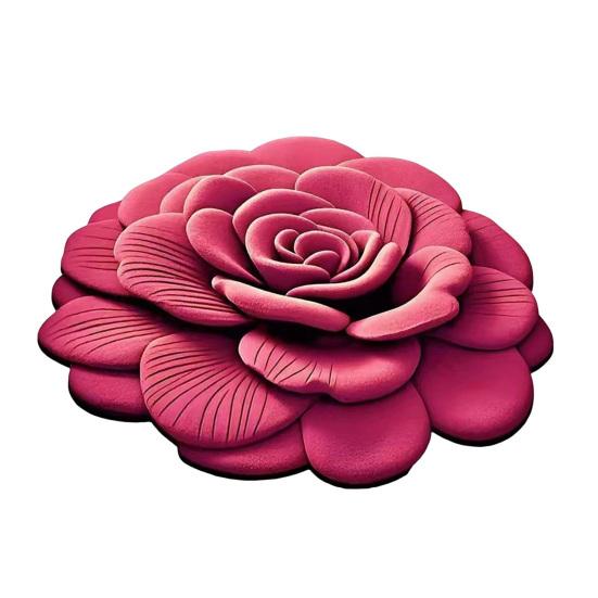 Blumen Fußmatte rutschfest saugfähig Badezimmerteppich 3D realistisches Blumenmuster Bodenteppich für Eingang Wohnzimmer Badezimmer