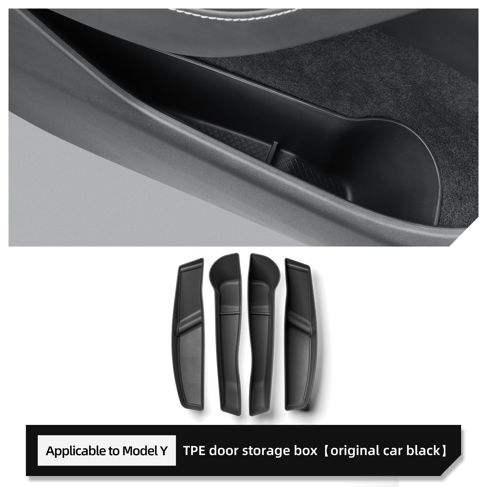 

Ящик для хранения на боковой ручке двери автомобиля, передняя и задняя дверь, органайзер для хранения вещей, устойчивый к загрязнениям, автомобильные аксессуары, Tesla Model Y, 2025 чёрный
