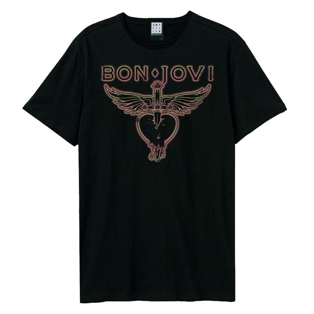 Amplified Unisex Adult Hold On Bon Jovi T-Shirt