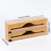 Bamboo Cling Film Cutter Box Wall Mounted Wrap Dispenser Practical Tin Foil Cutter  Restaurants