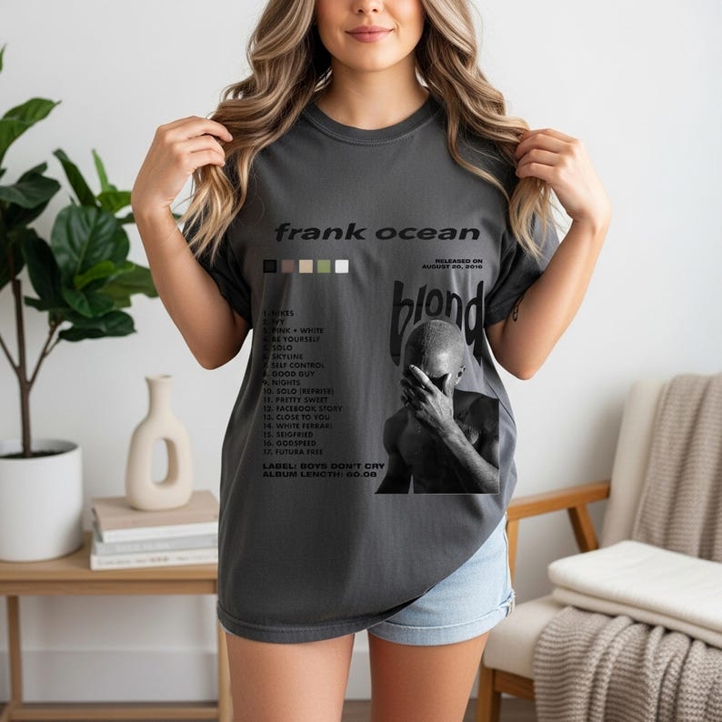 

2026 Summer Fashion Tee Blond Album Cover Relaxed T-shirt, Frank Ocean Inspired Tee, Unisex Shirt, Album Cover Shirts, Retro R&B Lover 4XL