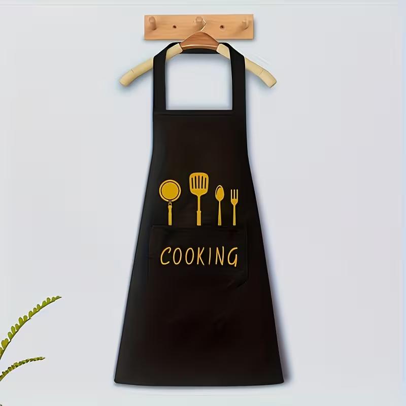 Multifunctional Cooking Apron with Pocket Waterproof Wear Resistant Kitchen Apron for Cooking Baking Gardening Outdoor Use Adjustable Chef Apron