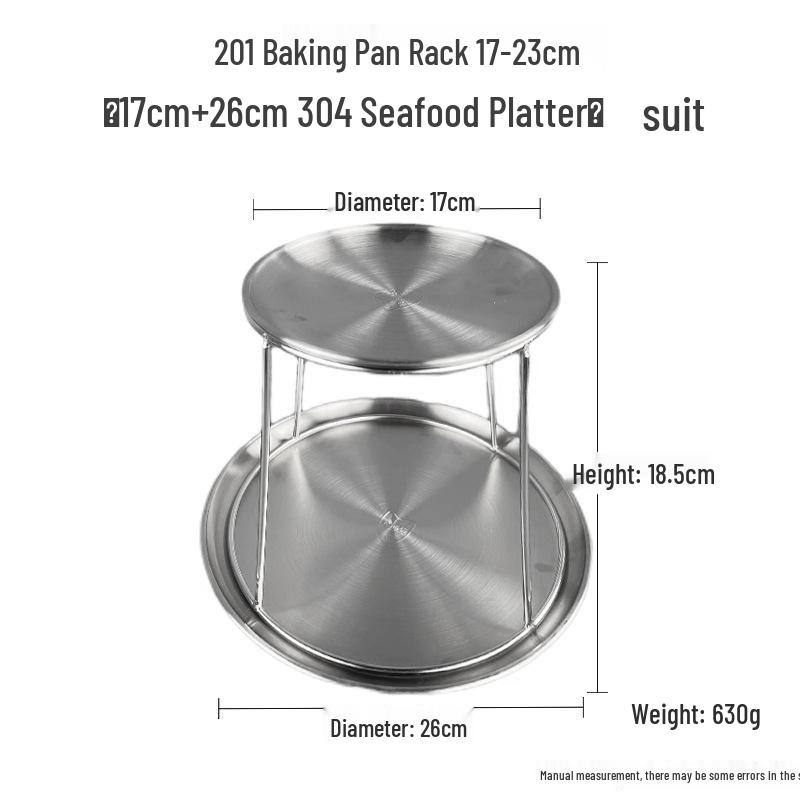 Stainless Steel Double Layer Seafood Platter: Sashimi, Oyster, Shrimp, Crab Tower Buffet Display Stand & Dim Sum Rack