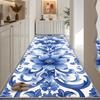 New Classical Flower Design Soft Decor Home Entryway Long Carpet Light Luxury Big Size Hallway Rug Washable Stair Antiskid Mat