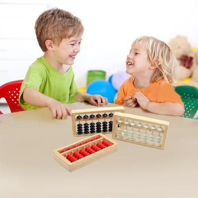 7 Column 5-Bead Wooden Abacus Lightweight Smooth Edge Portable No Odor Children Math Arithmetic Calculating Tool Counting Frame Student Educational