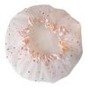 Shower Bonnet with Elastic Band Double Layer Waterproof Star Pattern Printed Hat Hair Protection Reusable Women Girl Bathing Hat Hair Wrap Caps