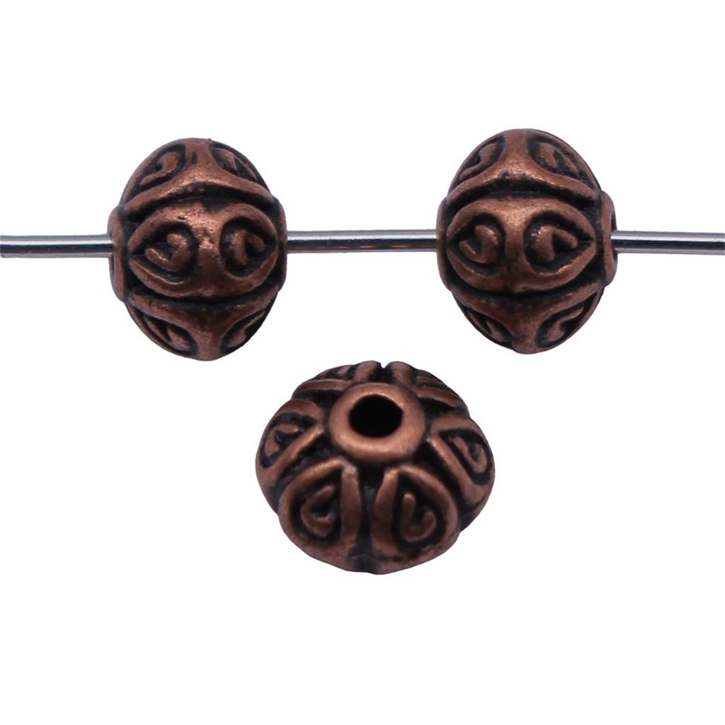 Floral Edge Spacer Beads Ornate Metal Small Hole Charms For Bohemian Beading Supplies