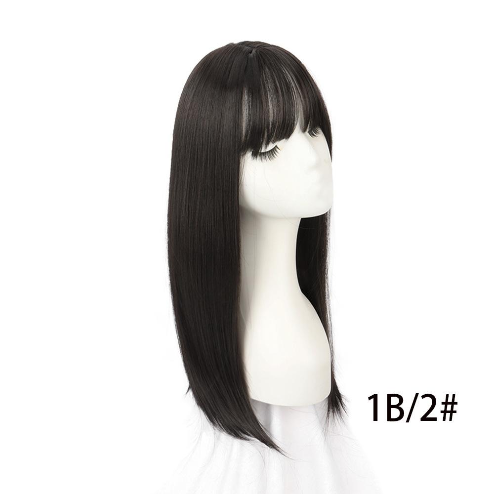 Futura Fibra Synthetic Hair Topper Simulated Scalp Middle Part Medium Length Straight Hair Piece for Cover Grey Hair