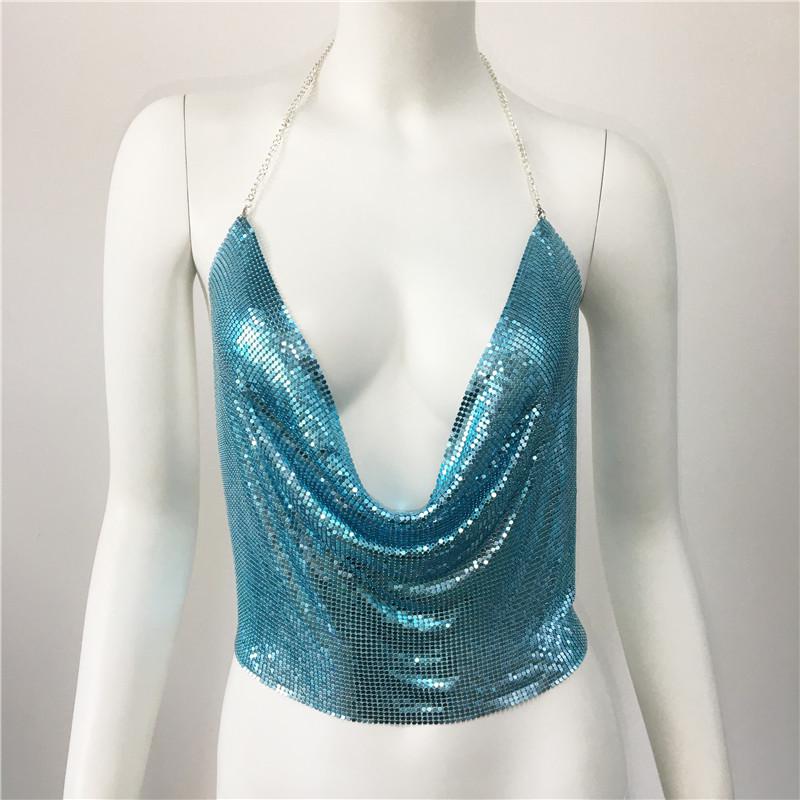 European & American Sexy Sequin Top - Women's Nightclub Party Wear 