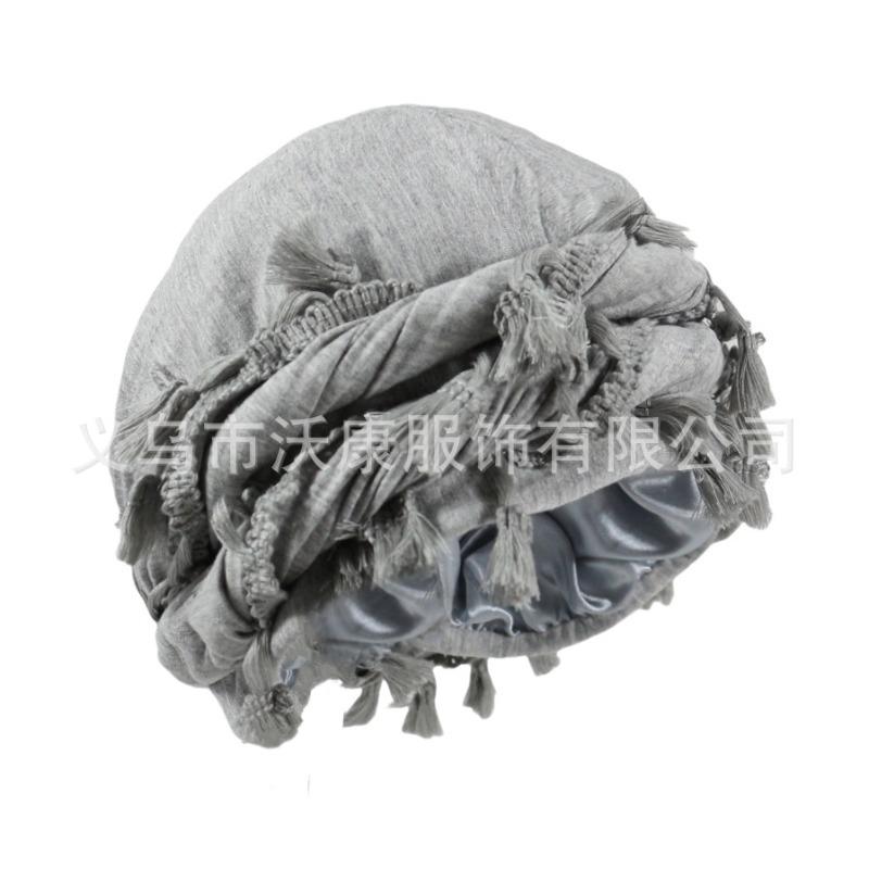 fringed headscarf hat, solid color cashew print twist tail hat, hip hop twist braided hat