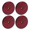 4Pcs Safety Reflectors Red Round 72mm Dia with Screw for Mailboxes Driveway Tunnels Post Cars Trailer Red