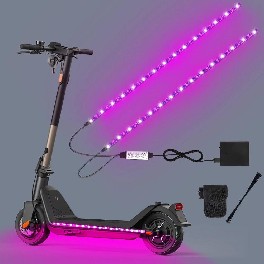 Battery Powered Scooter LED Lights Multi-Color RGB Light Strip Underglow Lights  Night Riding