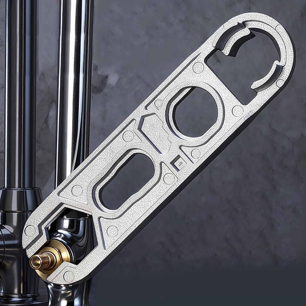 16 in 1 Faucet Repair Wrench Aluminum Alloy Construction Short Handle Design Great for Tight Space Maintenance Work