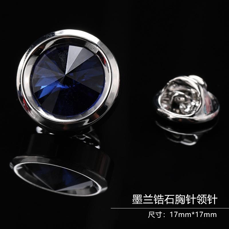 Gift Box Men'S Fashion Temperament Crystal Brooch Collar Pin Suit Brooch Collar Pin Trend Corsage