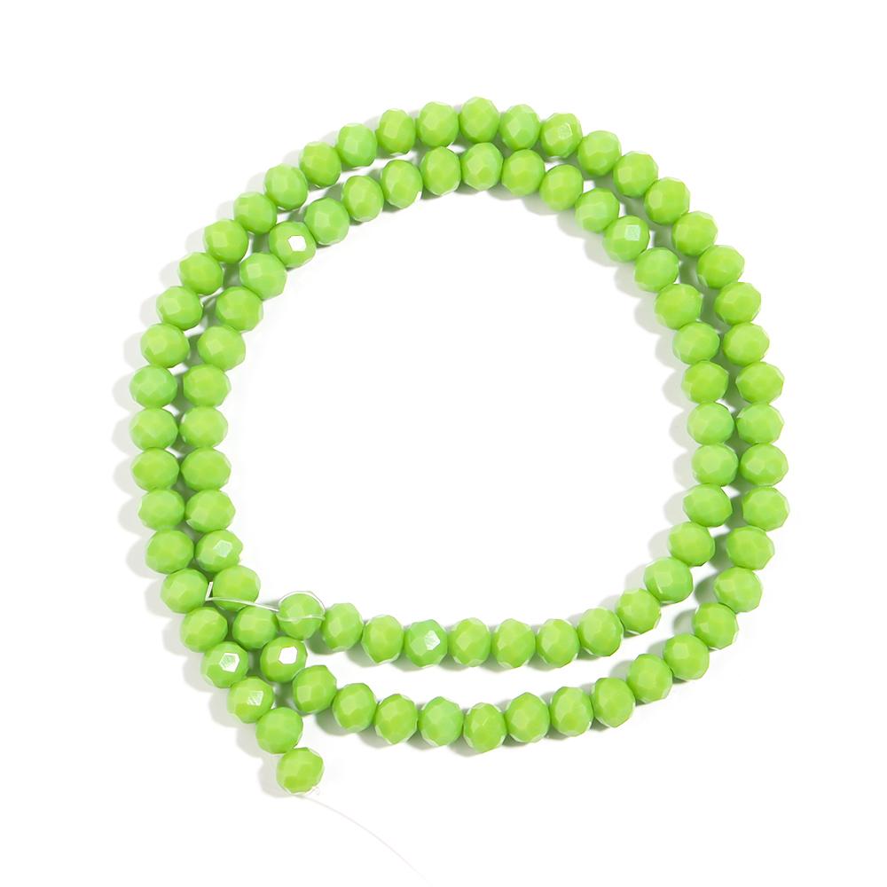 3/4/6/8mm Rondelle Faceted Crystal Beads Green Porcelain Abacus Glass Loose Beads For Jewelry Making DIY Bracelet Accessories