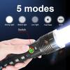 Super High Power LED Flashlight Ultra Power Outdoor Rechargeable Hand Torch 5 Mode Type-C Charging  Lighting 2000m