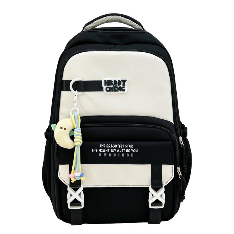 Contrast Color Backpack Campus Large Capacity Student Schoolbag