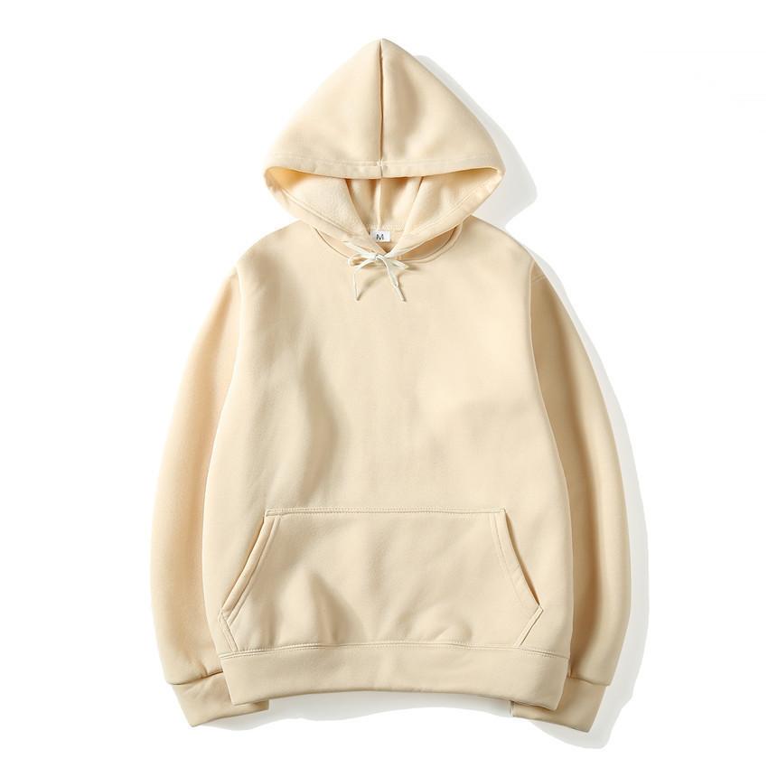 Men's and women's 18-color hooded sweater Men's solid-color sweater Men's long-sleeved pocket pullover sweater