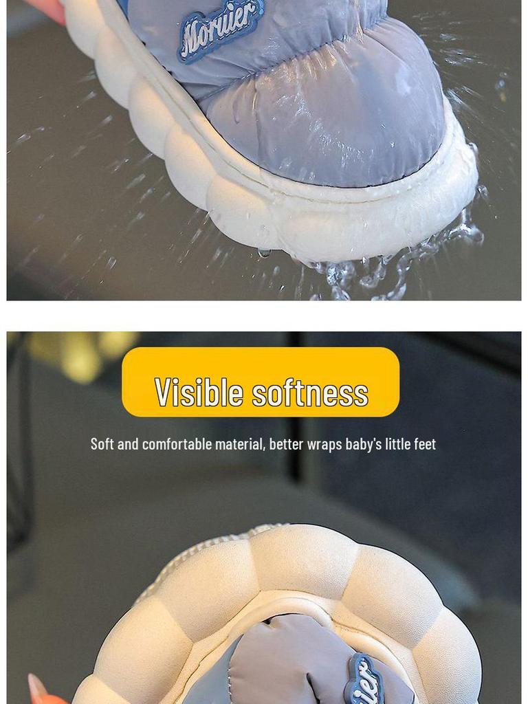 Warme, wasserdichte Baumwollschuhe für Kleinkinder & Kinder - Rutschfest, Dicke Sohle, Ideal für den Innen-/Außenbereich