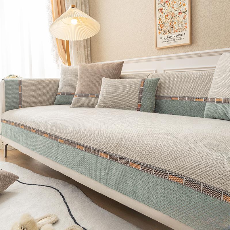 Ženilkový vankúšik na pohovku Four Seasons Univerzálny Jednoduchý Moderný Poťah Ľahký na uterák Luxus v štýle Protišmykové kombinácie High-End sety Poťah