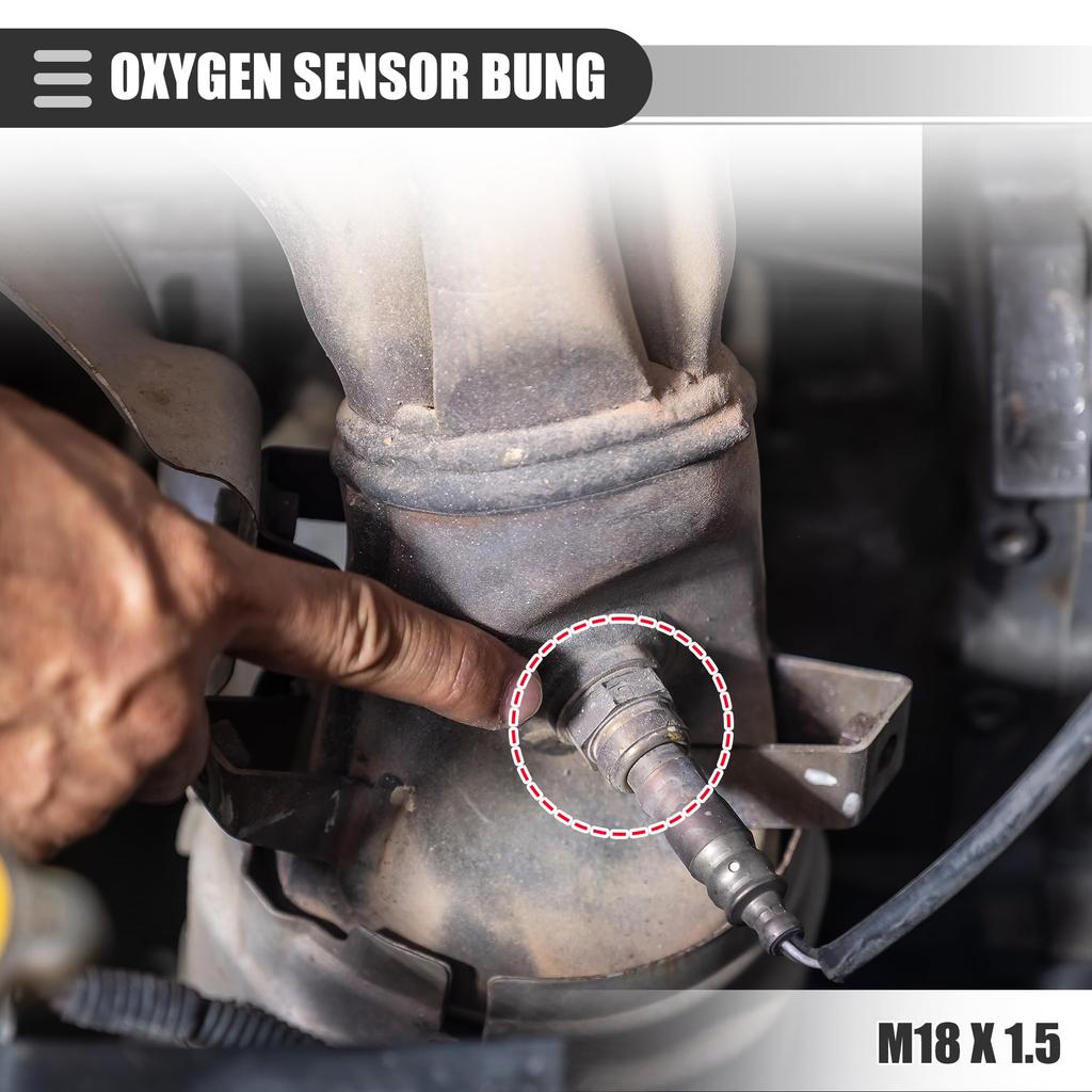 Motoforti O2 Oxygen Sensor Bang, Mount Bang and Plug Adapter, M18 x 1.5 Thread,