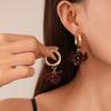 Retro Maillard Acryl Bloem Oorbellen voor Vrouwen Sieraden Minimalistisch Accessoire