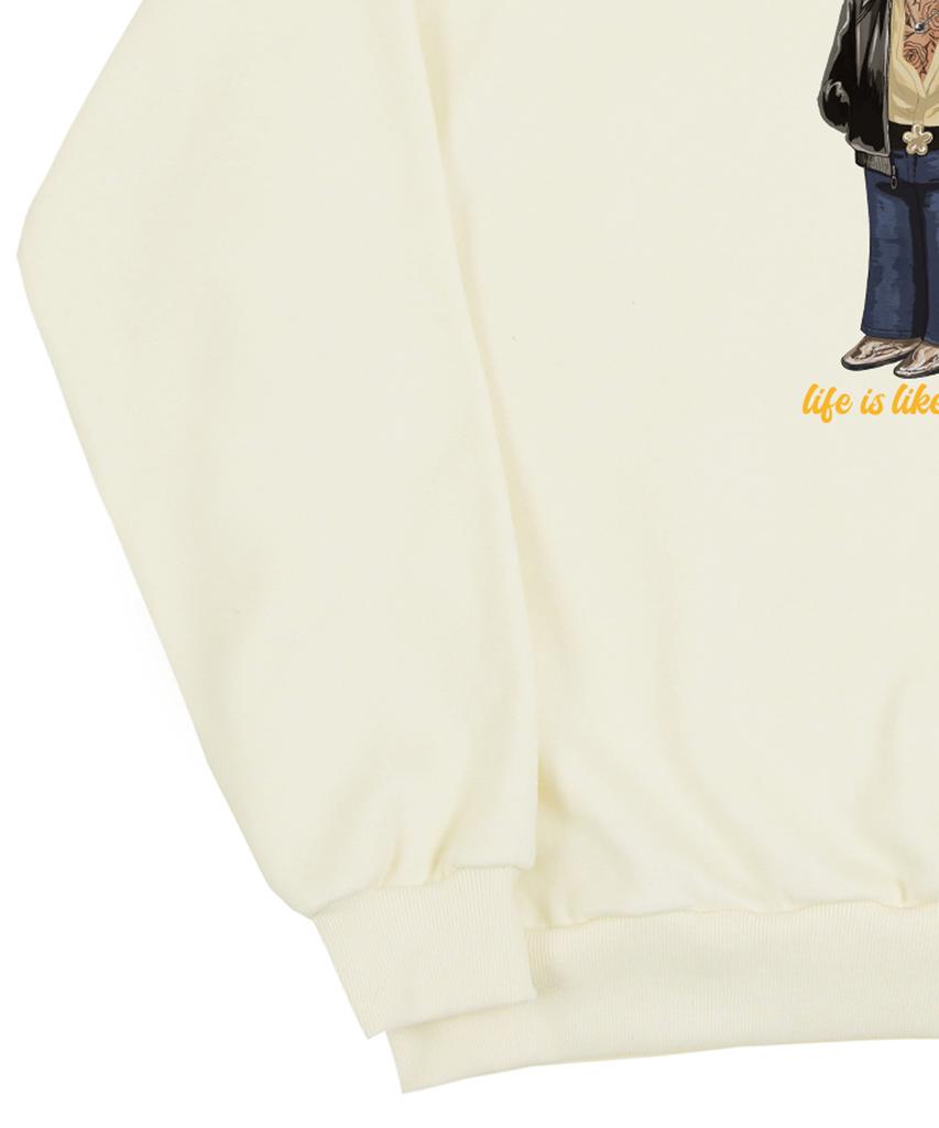 GRAVER [Unisex] Tattoo Dog Perito Sweatshirt_Cream