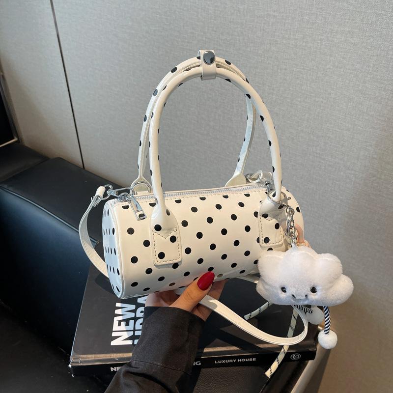 Niche Design Bag Women's New Summer Shoulder Messenger Bag Polka Dot Portable Cylinder Bag