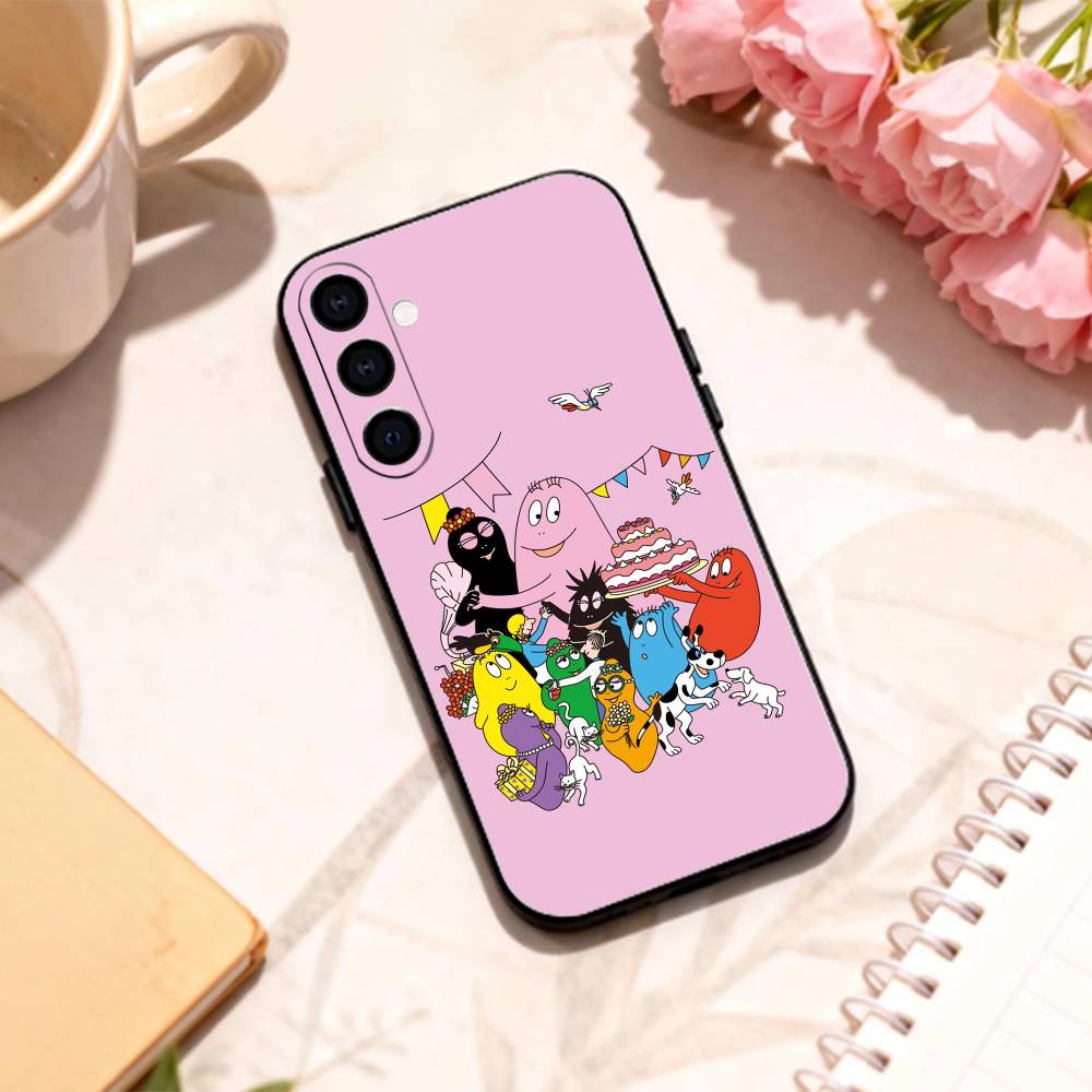 

T-Tiny Cute B-BarbapapaS phone Case For Samsung Galaxy A73,A72,A71,A70,A53,A52,A51,Others Soft Black Shell Samsung a71 5g