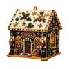 Wooden Christmas Houses Craft Set with Rhinestones Painting Piece, Pearls-Style Accents, and Tools for Hands-On Decorating