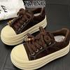 Muffin Thick-soled Heightening Women's Shoes Leather Board Shoes New Autumn and Winter Casual Sports Shoes Women's Bread Shoes