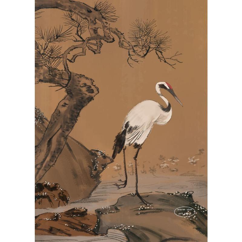 Vintage Japan Landscape Tiger with Great Wave Crane Bird Frog Art Posters Canvas Painting Wall Prints Pictures Room Home Decor