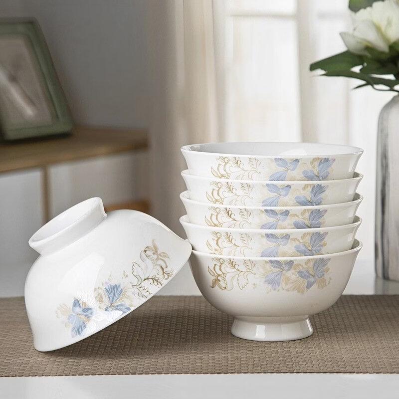 High-Footed Ceramic Noodle Bowl Set