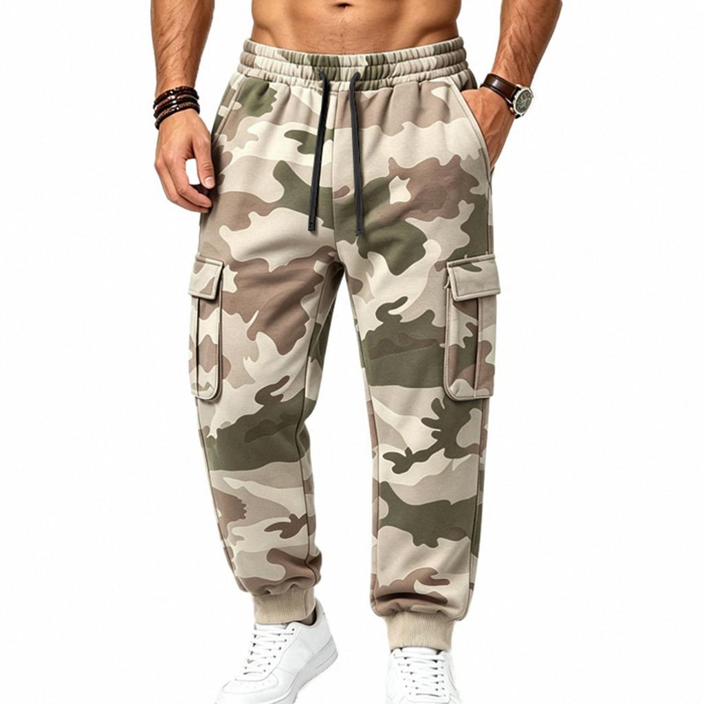 Men's Cargo Sweatpants Loose Fit Hip Hop Joggers for Outdoor Sports