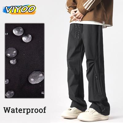 Spring Waterproof Parachute Jogging Track Pants Men's Oversized 5XL Casual Sweatpants Black Baggy Cargo Pants Hiking GYM Zipper Techwear
