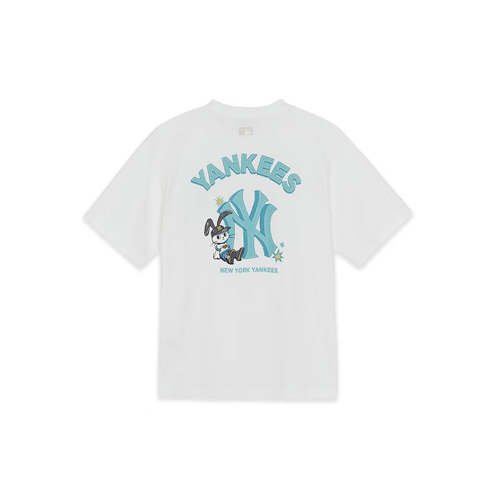 MLB New York Yankees SS26 Cute Rabbit Print Loose Short Sleeve Round Neck T-Shirt Unisex T-Shirt 3ATSN7463-50WHS