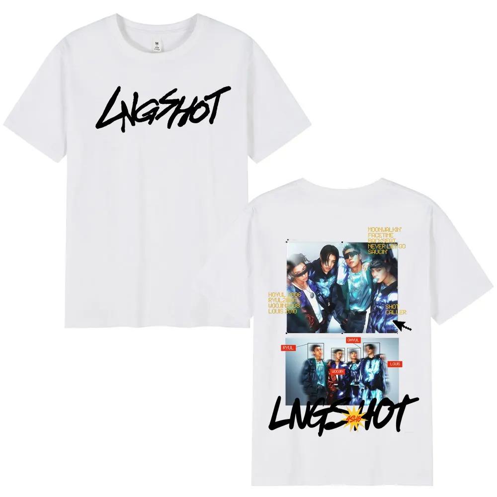 2026 Gruppo Kpop Hip Hop Coreano Lngshot Maglietta Uomo Donna Abbigliamento Moda Harajuku Oversize Manica Corta Cotone Magliette Casual