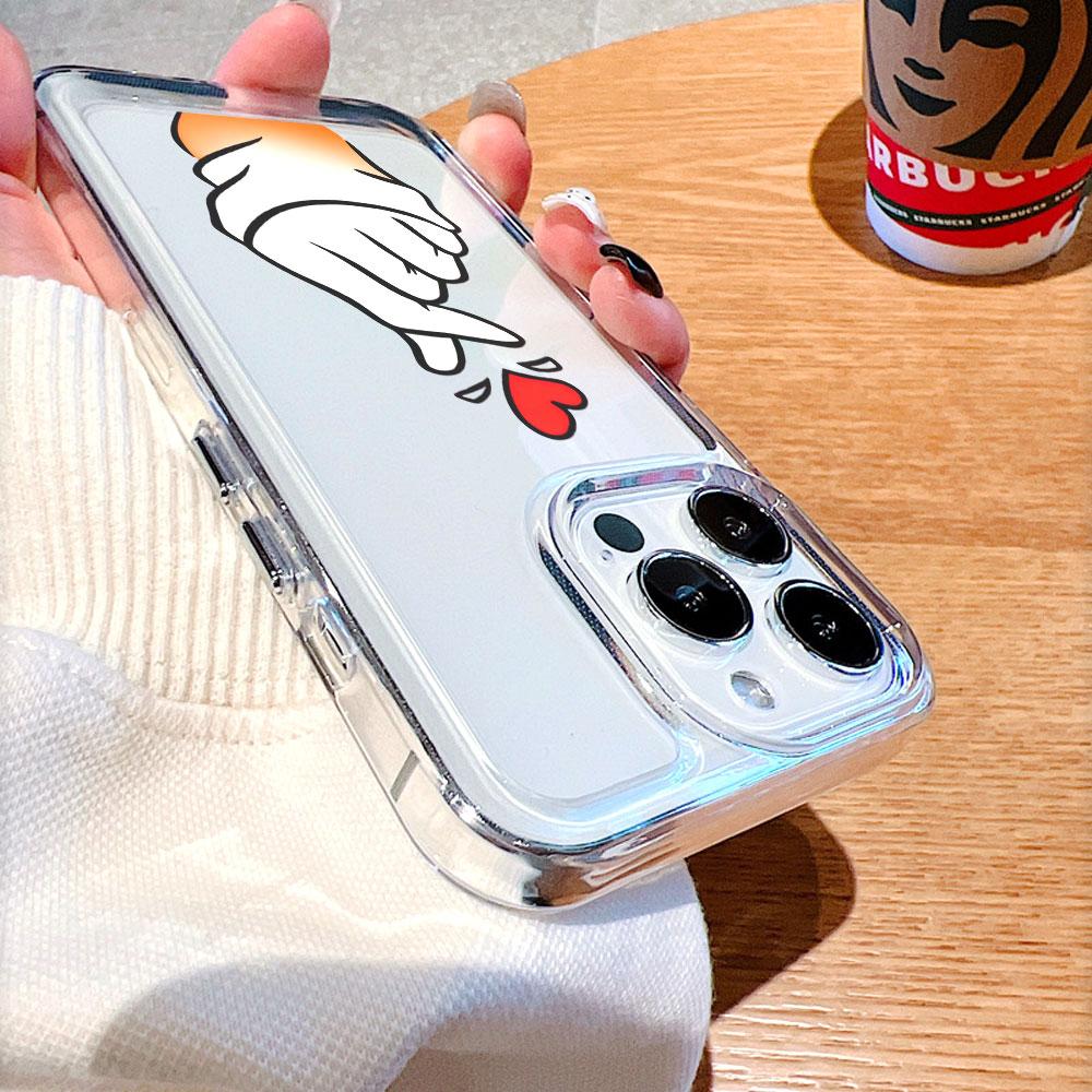 Cartoon Hand Finger Heart Transparent soft TPU Phone Case for Xiaomi Redmi Note 15 14 13 12 11 10 9 Pro Plus 4G 5G Soft Cover