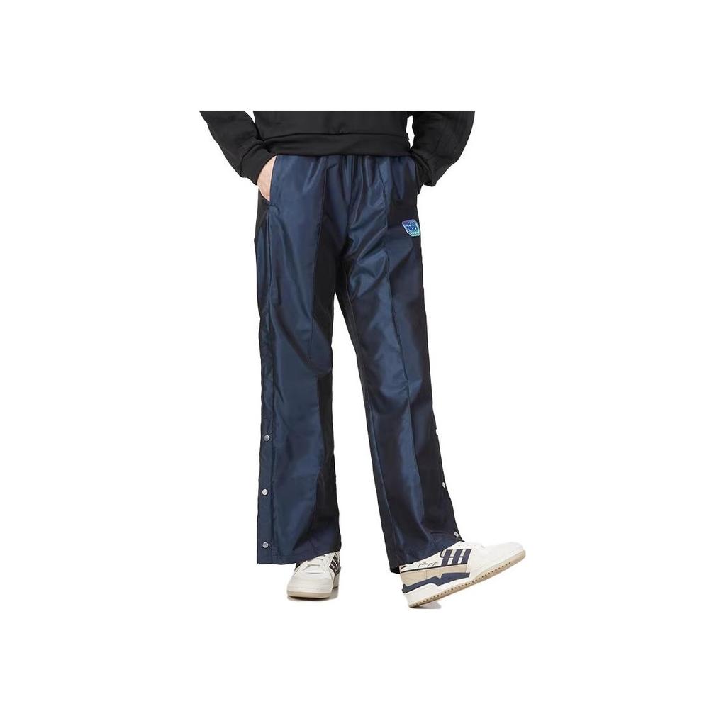 Adidas Loose Textured Snap Button Track Pants Women Bottoms Navy-Blue IB7670