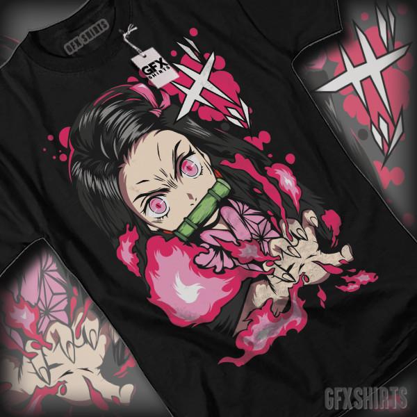 Demon Slayer Nezuko T Shirt Hashira Anime Manga Kimetsu No Yaiba Cosplay T-Shirt M