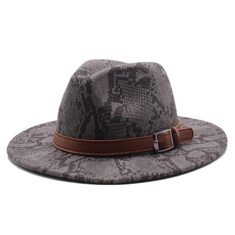 Woolen Hat, Men'S And Women'S Hats, British Style Snake Pattern Casual Top Hat, Felt Hat, Women'S Hat, Jazz Hat.