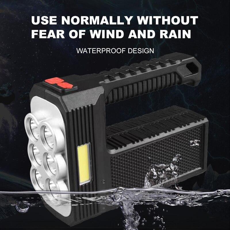 Bulbs Solar 8LED Charging Handheld Flashlight USB Charge Portable Lamp 4 Bright Lighting Modes Outdoor Camping Searchlight