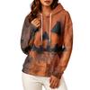 Women's Long Sleeve Halloween Printed Hoodie for Festive Party Wear