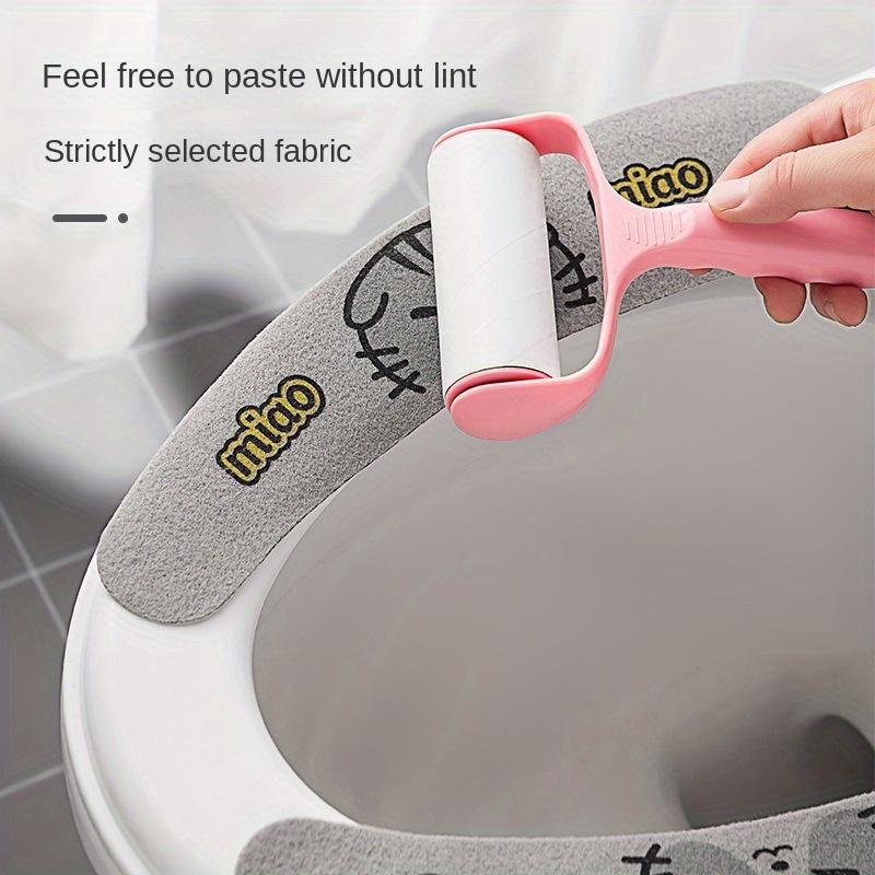 2Pc/set Reusable Warm Flannel Toilet Sticker Toilet Seat Covers Washable Toilet Seat Filling Bathroom Mat Seat Cover Universal