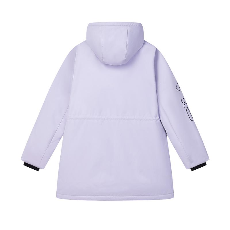 Fila Original Comfortable Mid-Length Hooded Down Jacket Women Outerwear Light-Purple F11W449909FPR
