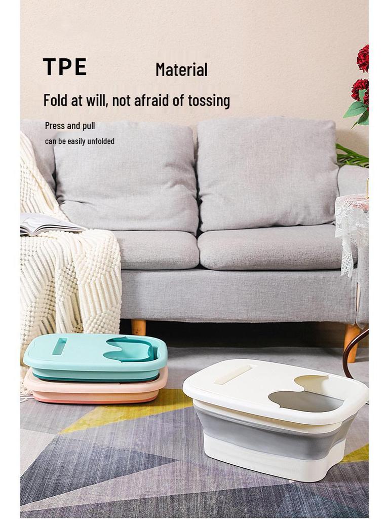 Foldable Foot Bath Basin: Portable Foot Massage and Washing Bucket for Dorms