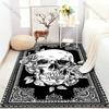 Black and White Skull Art Print Carpet for Living Room Bedroom Bedside Sofa Table Floor Mat Home Area Rug Decor Large Size