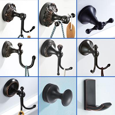Wall  Hook Brushed Black Brass Antique Creative Robe Hook for Bathroom Kitchen Lavatory Home Decor Coat Clothes Towel Key Holder