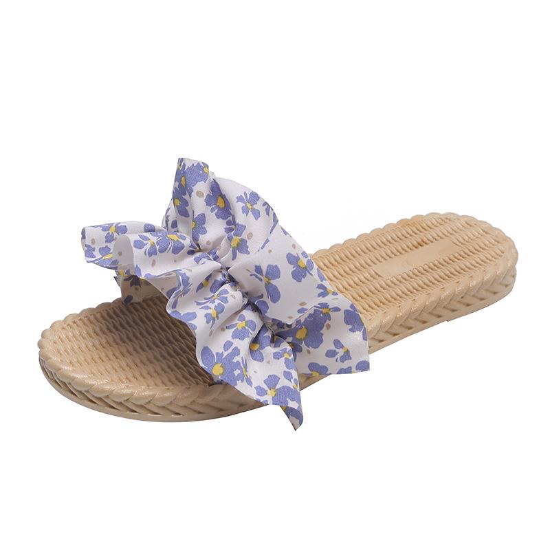 Women Summer Slippers Outer New Fashion Wild Net Red Ins Wind Flowers Holiday Beach Fairy Shoes Lightweight Non-slip Breathable