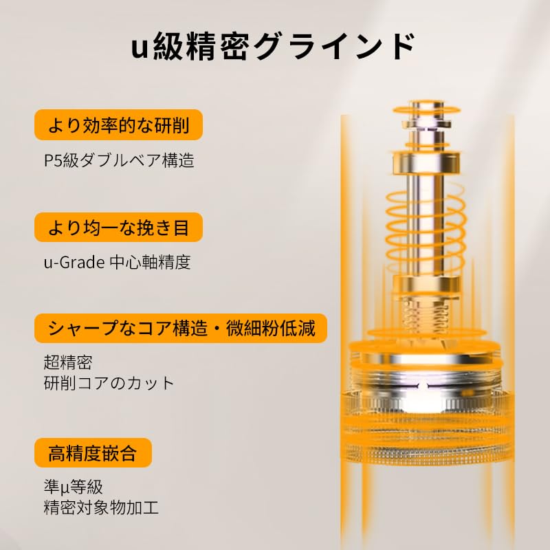 MAVO Wizard Hand Coffee Grinder, Adjustable Coarseness, Pentagonal Conical Metal Blades, CNC Stainless Steel Burrs, 20g Capacity, Silver